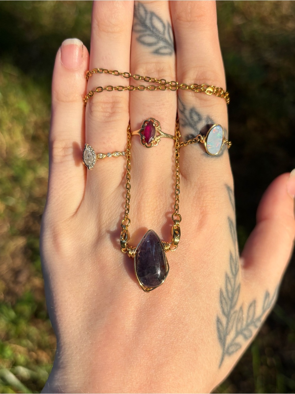 Bloodshot iolite interchangeable necklace